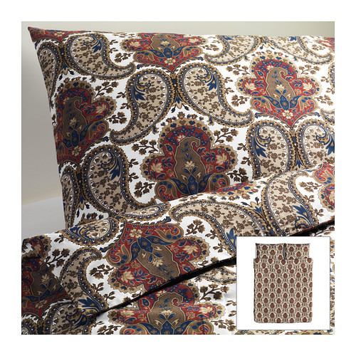 [이케아] BACKSOTA Quilt Cover and 2 Pillowcases (퀸, Brown, 200x230cm) 302.331.59 - 마켓비
