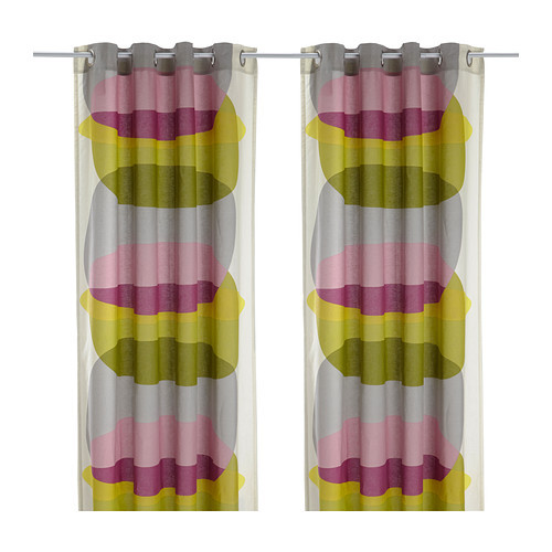 [이케아] MALIN FIGUR Curtains 1 Pair (145x250cm, Multicolor)  202.215.81  - 마켓비