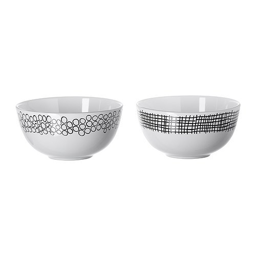 [이케아] SKACK Serving Bowl (White, Black, Assorted patterns) 401.881.80 - 마켓비