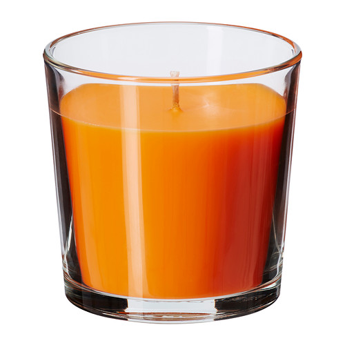 이케아 SINNLIG 유리컵향초 7.5 Tangerine sunshine/orange 202.377.04 - 마켓비