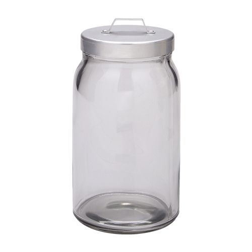 [이케아] BURKEN Jar with Lid (1.1L, Clear Glass, Aluminium) 401.798.16 - 마켓비