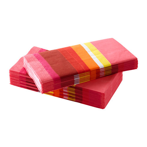 이케아 SOMMAR 2015 종이냅킨 30팩 스트라이프 핑크 002.588.01 - 마켓비