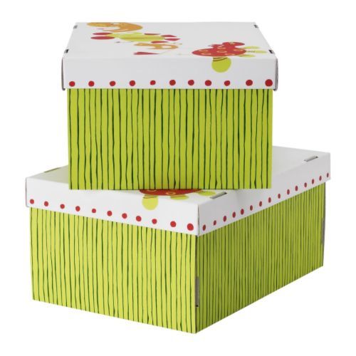 이케아 BARNSLIG Box with Lid (32x24x15cm, Green) 801.128.95 당일발송 - 마켓비