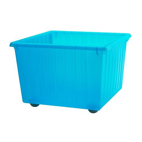 [이케아] VESSLA Storage Crate with Castors (39x39cm, Blue) 501.044.63 - 마켓비