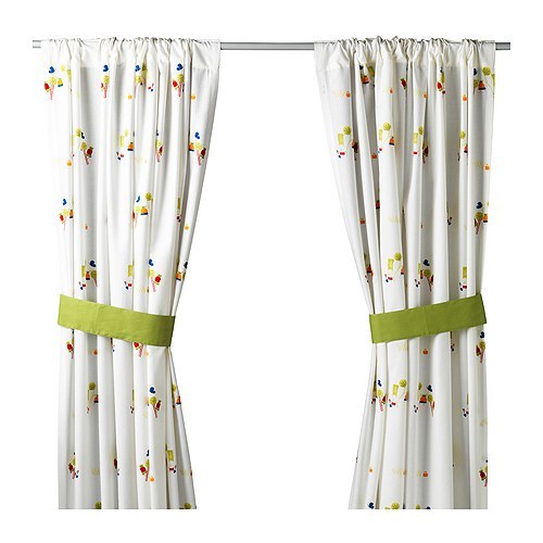 [이케아] TORVA Curtains with Tie-backs 1 Pair (Multicolor, 120x250cm) 301.948.60 - 마켓비