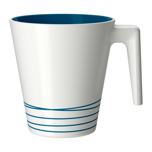 [이케아] HURRIG Mug (White, Turquoise) - 마켓비