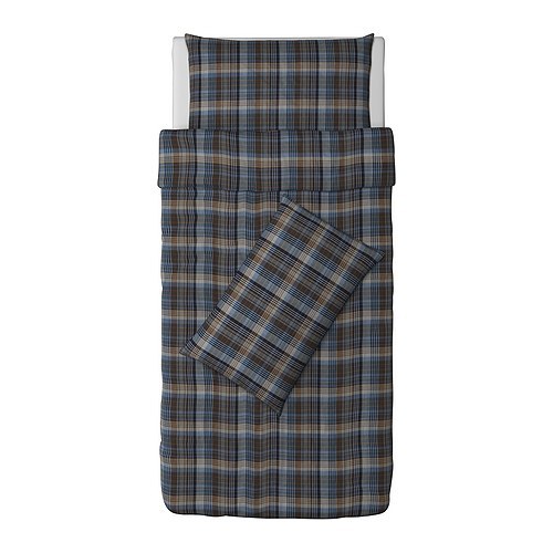 [이케아] BENZY Quilt Cover and Pillowcase (싱글, Chequered, Blue, 150x200cm) 602.117.59 - 마켓비