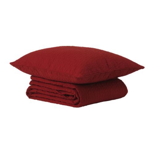 [이케아] ALINA Bedspread and Cushion Cover (180x280cm, Dark Red) 901.626.39 - 마켓비