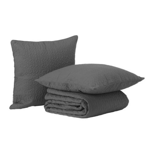 [이케아] ALINA Bedspread and 2 Cushion Covers (Dark Grey) 601.626.50 당일발송 - 마켓비