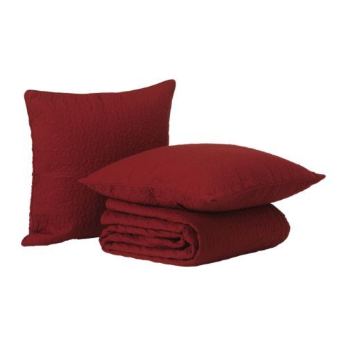 [이케아] ALINA Bedspread and 2 Cushion Covers (260x280cm, Dark Red) 501.626.41 당일발송 - 마켓비