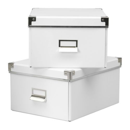 [이케아] KASSETT Box with Lid (27x35x18cm, White, 2 Pack) 402.242.77 - 마켓비