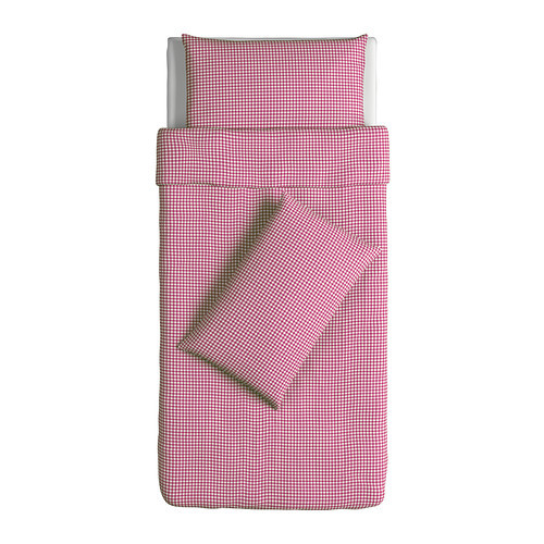 [이케아] BARBRO RUTA Quilt Cover and Pillowcase (싱글, Pink, 150x200cm) 802.246.85 - 마켓비