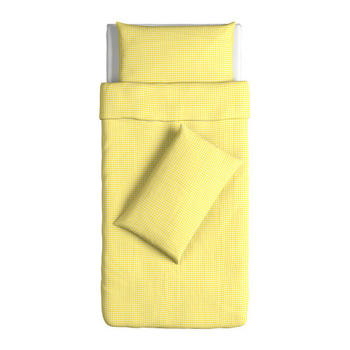 [이케아] BARBRO RUTA Quilt Cover and 2 Pillowcases (싱글, Yellow, 150x200cm) 102.246.84 - 마켓비
