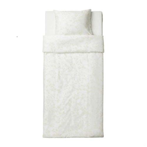 [이케아] ALVINE BLAD Quilt Cover and Pillowcase (싱글, White, 150x200cm) - 마켓비