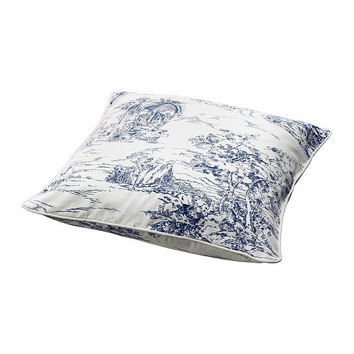 [이케아] EMMIE LAND Cushion Cover (White/Blue, 50x50) 902.174.39 - 마켓비