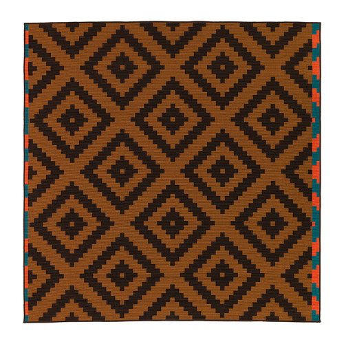 [이케아] LAPPLJUNG RUTA Rug Low Pile (Orange, Brown, 200×200cm) 302.390.95 - 마켓비