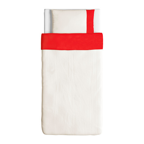 [이케아] FARGLAV Quilt Cover and Pillowcases (싱글, Red/White, 150x200cm) 202.391.66  - 마켓비