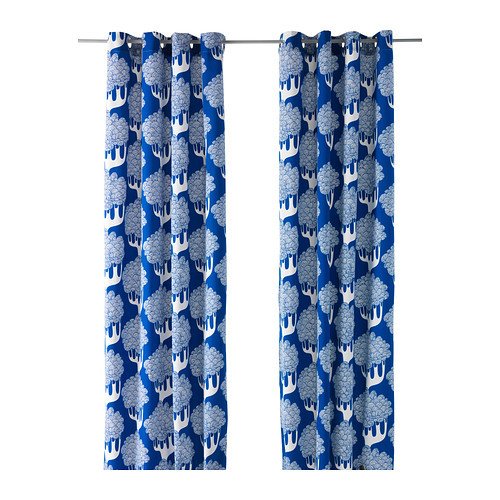 [이케아] KAJSAMIA Curtains 1 Pair (Blue) 902.305.58 - 마켓비