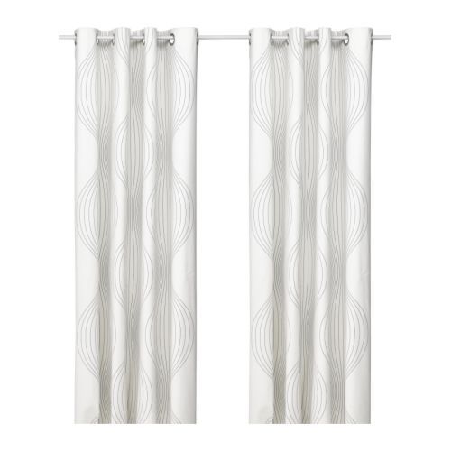 [이케아] KAJSA Curtains 1 Pair (Beige, Grey) 401.805.32 - 마켓비