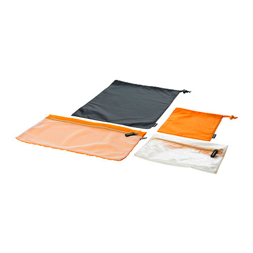 [이케아] UPPTACKA Packing Bag Set of 4 (Grey, Orange) 702.376.26 - 마켓비