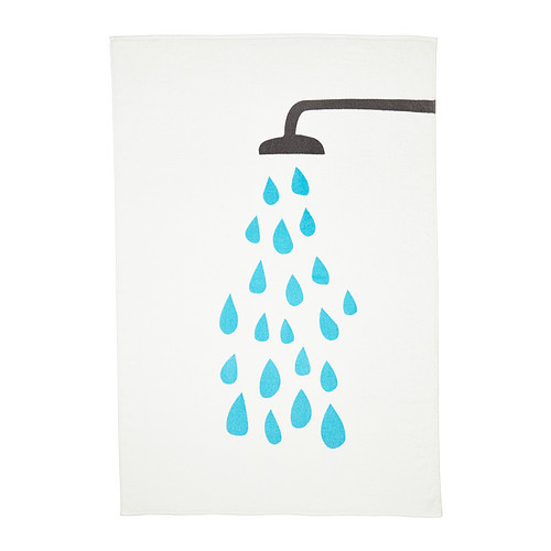 [이케아] TVINGEN Bath Sheet (White, Blue, 100x150cm) 502.495.88 - 마켓비
